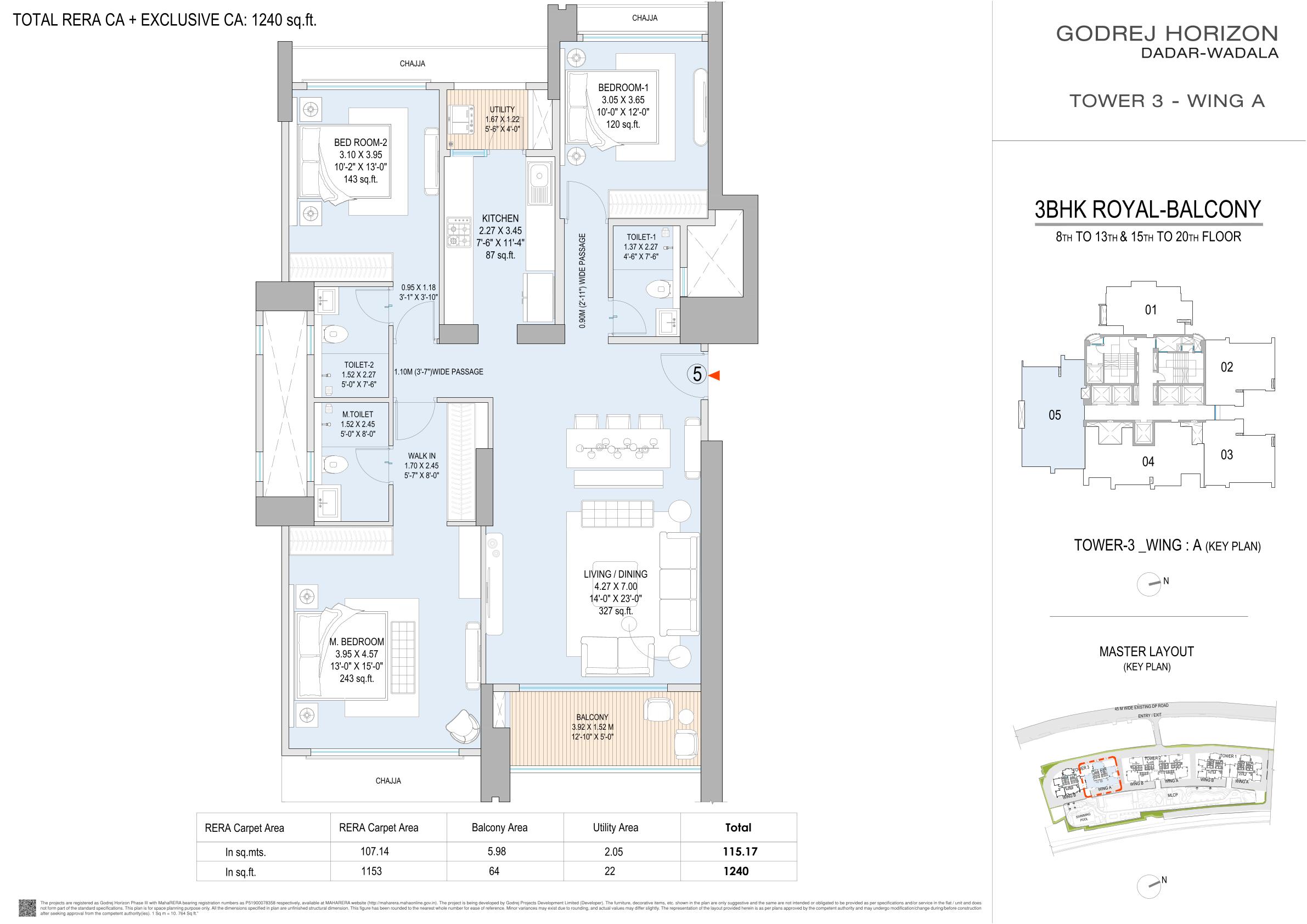 3 BHK Floor Plan 2